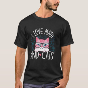 T-shirt J'aime les maths et les chats Cadeaux mignons et r