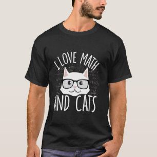 T-shirt J'aime les maths et les chats Cadeaux mignons et r
