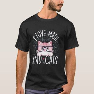 T-shirt J'aime les maths et les chats Cadeaux mignons et r