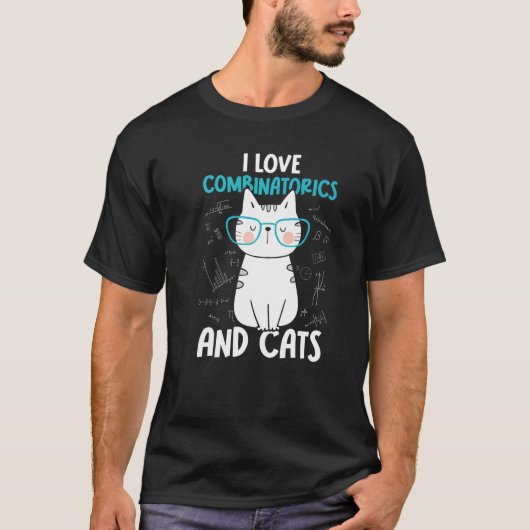T-shirt J'aime les maths et les chats Combinatoire 1 (Devant)