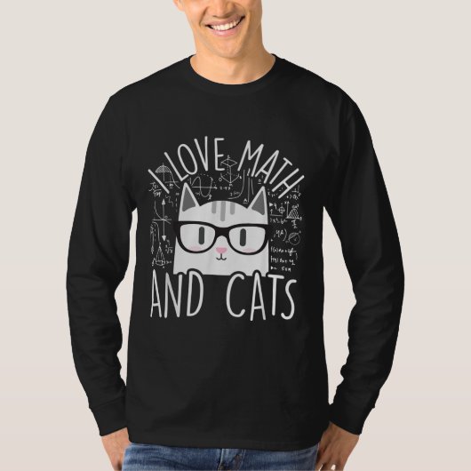 T-shirt J'Aime Les Maths Et Les Chats Cute Kitty Chat (Devant)