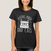 T-shirt J'Aime Les Maths Et Les Chats Cute Kitty Chat (Devant)