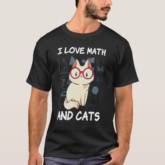 T-shirt J'Aime Les Maths Et Les Chats Cute Kitty Chat Feli (Devant)