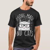 T-shirt J'Aime Les Maths Et Les Chats Cute Kitty Chat Feli (Devant)