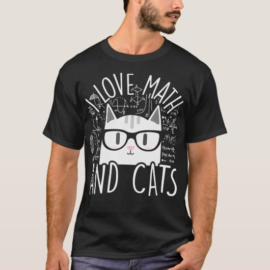 T-shirt J'Aime Les Maths Et Les Chats Cute Kitty Chat Feli (Devant)