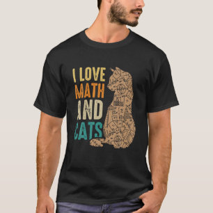 T-shirt J'Aime Les Maths Et Les Chats Drôle Enseignant Amo