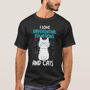 T-shirt J'aime les maths et les chats Équations différ