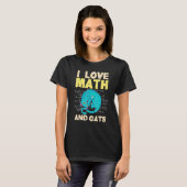 T-shirt J'aime les maths et les chats Graphique mignon Mat (Devant entier)