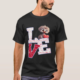 T-shirt J'Aime Les Mignonnes Ostriches Pour Bébé
