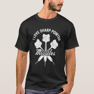 T-shirt J'Aime Les Missiles Pointillés Dart Joueur Dart Da