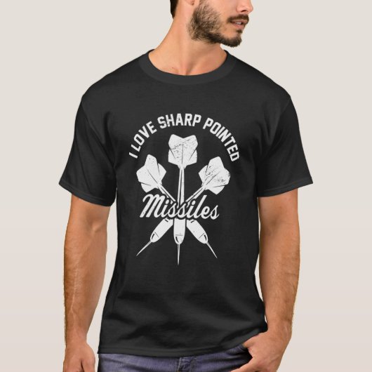 T-shirt J'Aime Les Missiles Pointillés Dart Joueur Dart Da (Devant)