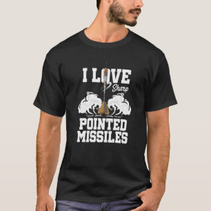 T-shirt J'Aime Les Missiles Pointillés Dart Joueur Dart Da