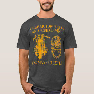 T-shirt J'Aime Les Motos Et La Plongée Sous-Marine Et Peut