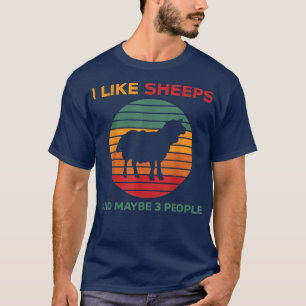 T-shirt J'Aime Les Moutons Et Peut-Être 3 Personnes Les Ag