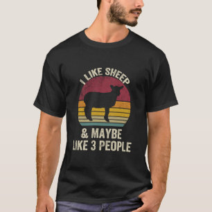 T-shirt J'aime les moutons et peut-être j'aime 3 personnes