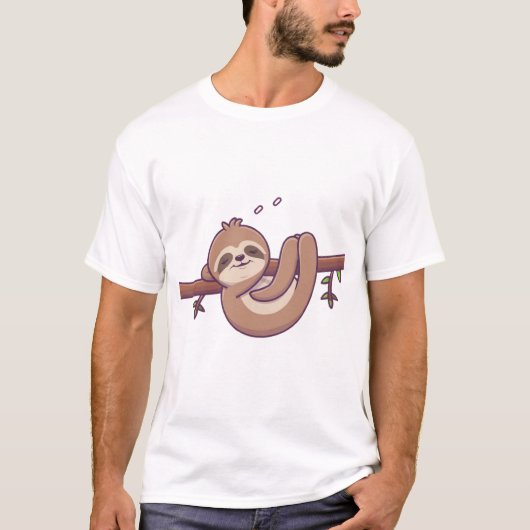 T-shirt J'Aime Les Naps - Napping Sloth (Devant)