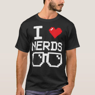T-shirt J'aime les nerds Je cœur les nerds Pour le livre d