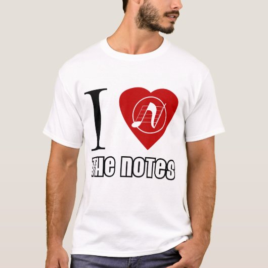 T-shirt J'aime les notes (Devant)