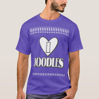 T-shirt J'aime les nouilles Kawaii Instant Ramen noir et b
