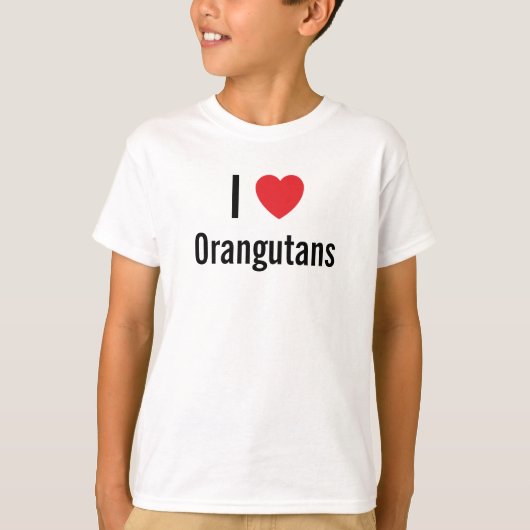 T-shirt J'aime les Orangutans (Devant)