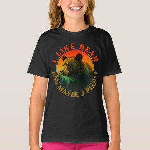 T-shirt J'aime les ours et peut-être 3 personnes