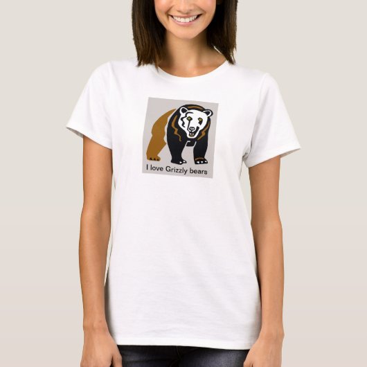 T-shirt J'aime les OURS GRIZZLY - Animaux - Faune (Devant)
