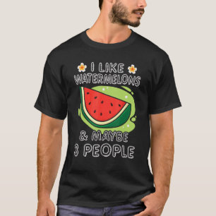 T-shirt J'Aime Les Pastèques Et Peut-Être 3 Personnes Eau