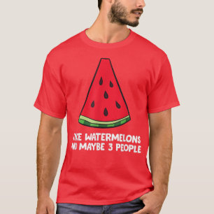 T-shirt J'Aime Les Pastèques Et Peut-Être 3 Personnes Eau