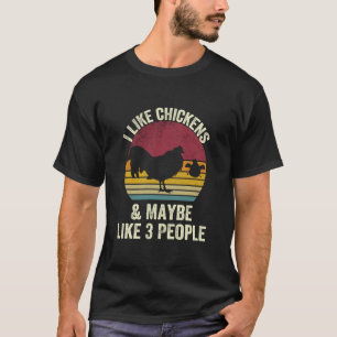 T-shirt J'aime les poules et peut-être 3 personnes amoureu
