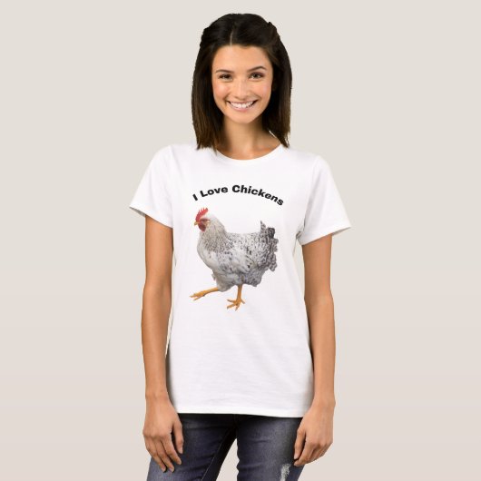 T-shirt J'Aime Les Poulets. Poulets, humour, drôle (Devant entier)