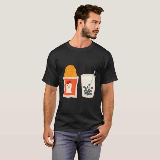 T-shirt J'Aime Les Poulets, Surtout Quand Le Thé À Bulle E (Devant entier)