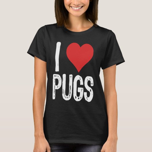 T-shirt J'aime les pug (Devant)