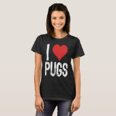 T-shirt J'aime les pug (Devant entier)