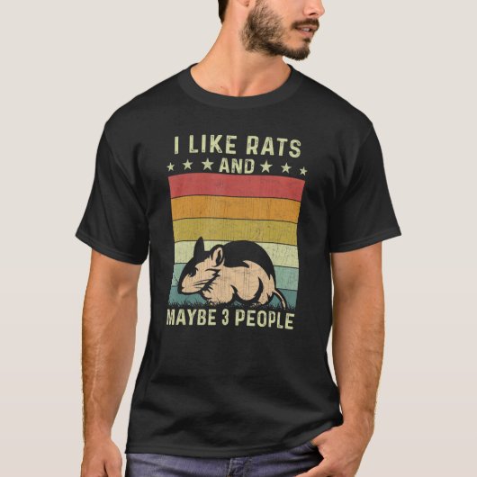 T-shirt J'Aime Les Rats Et Peut-Être 3 Personnes Retro 60  (Devant)