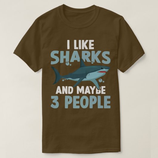 T-shirt J'Aime Les Requins Et Peut-Être 3 Personnes (Design devant)