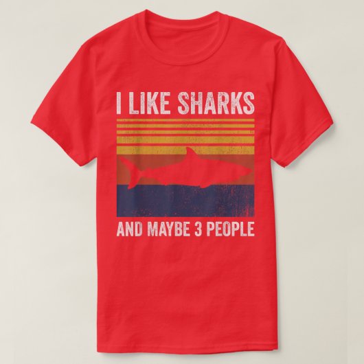 T-shirt J'Aime Les Requins Et Peut-Être 3 Personnes394 (Design devant)