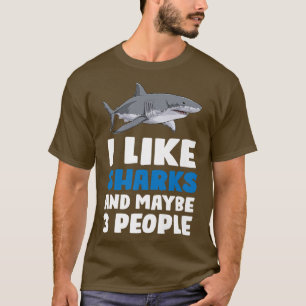 T-shirt J'aime les requins et peut-être 3 personnes les re