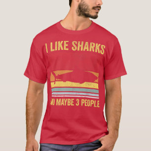 T-shirt J'aime les requins et peut-être 3 personnes T-shir