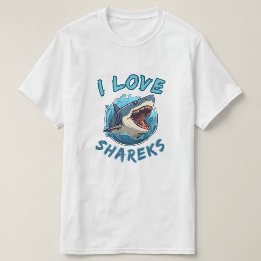 T-shirt J'aime les requins Fisher (Design devant)