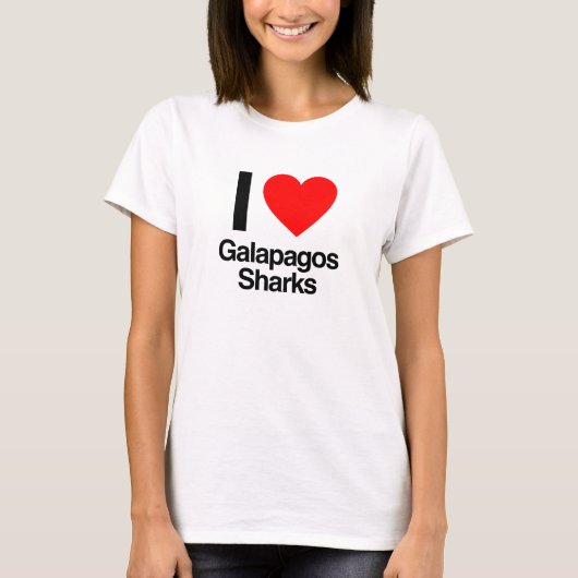 T-shirt j'aime les requins galapagos (Devant)