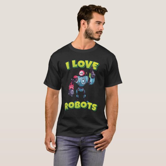 T-shirt J'aime les robots (Devant entier)