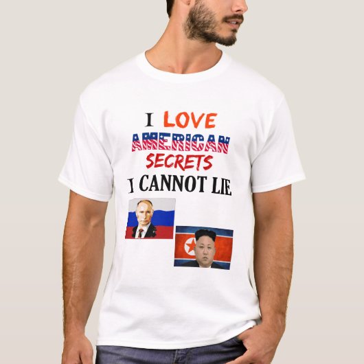 T-shirt J'Aime Les Secrets Américains Je Ne Peux Pas Menti (Devant)