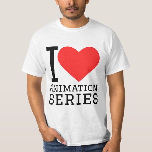 T-shirt J'aime les séries d'animation (Devant)