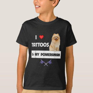 T-shirt J'Aime Les Tatouages Et Mon Chien Poméranien Maman