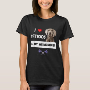 T-shirt J'Aime Les Tatouages Et Mon Weimaraner Chien Maman