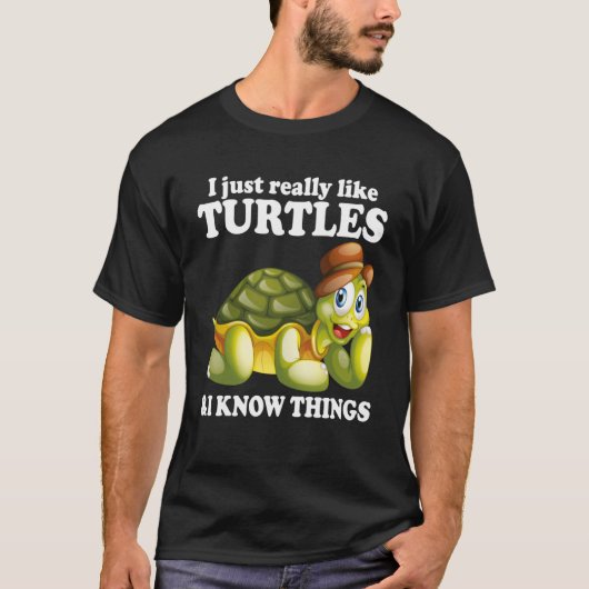 T-shirt J'Aime Les Tortues & Je Sais Que C'Est Une Tortue  (Devant)