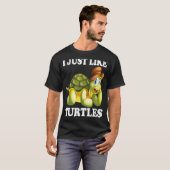 T-shirt J'Aime Les Tortues Mignonnes Tortues Eau Mer (Devant entier)