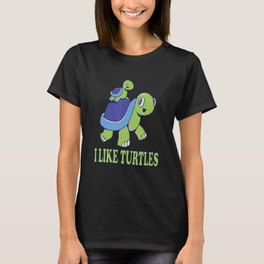 T-shirt J'Aime Les Tortues Tortoise Cute Turtle Maman Et K (Devant)