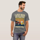 T-shirt J'aime les tracteurs de bière et peut-être 3 perso (Devant entier)