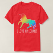 T-SHIRT J'AIME LES UNICORNES (Design devant)